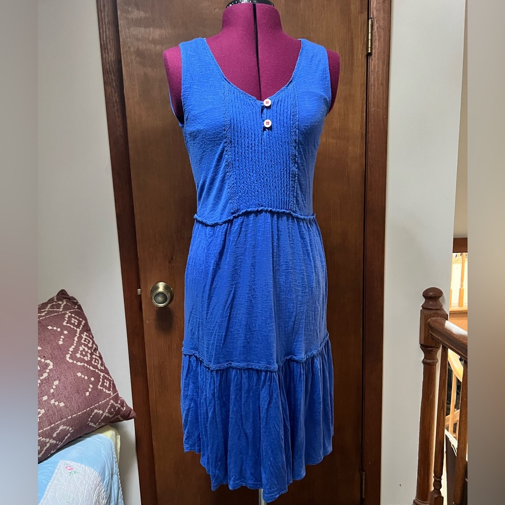 Matilda Jane Into the Blue Women's Knit Tank Dress Stretch Sleeveless Size M